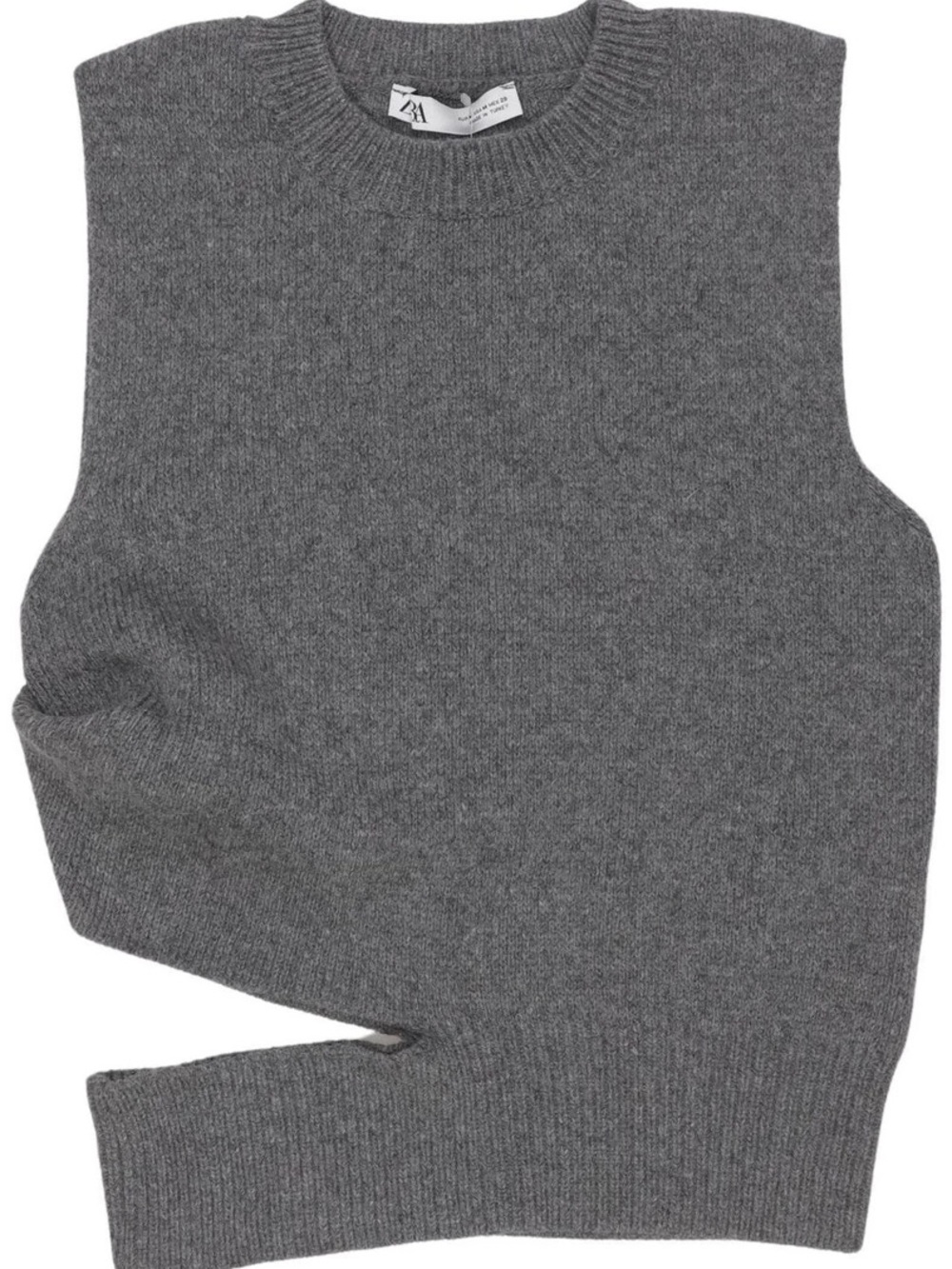 Zara Women's Grey V-Neck Sweater Vest